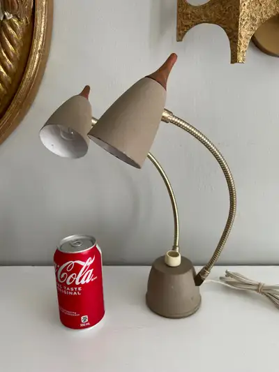 Awesome HEYCO MCM Teak Gooseneck Desk / Wall Lamp Light in excellent working order