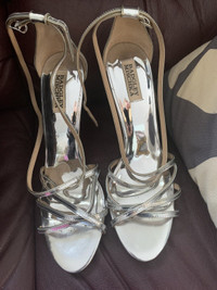 Badgley mischka silver high heels. Size 10