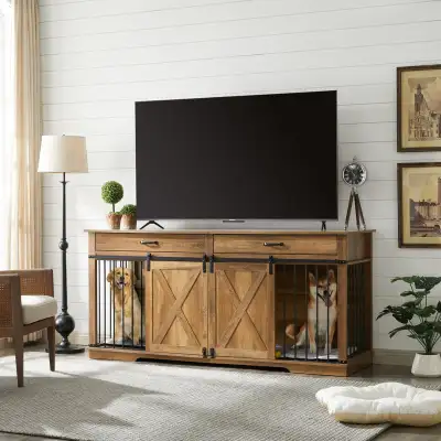 Donjae Wood Furniture Style Crate with 2 Doors, View more