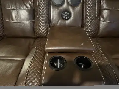 Reclining love seat and captain chair, View more