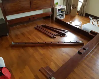 Beautiful solid wood bed frame king size, View more