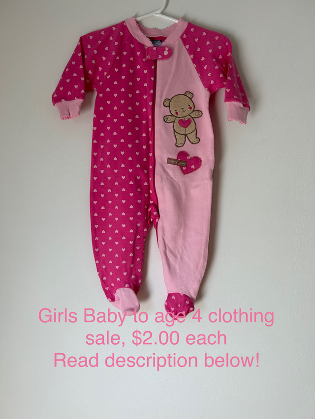 Girls, Baby to age 4 clothing $2.00 each ⬇️ in Clothing - 0-3 Months in London