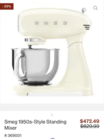 Smeg stand Mixer, View more