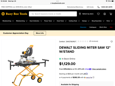 Dewalt 12 “ sliding compound miter saw with stand, View more