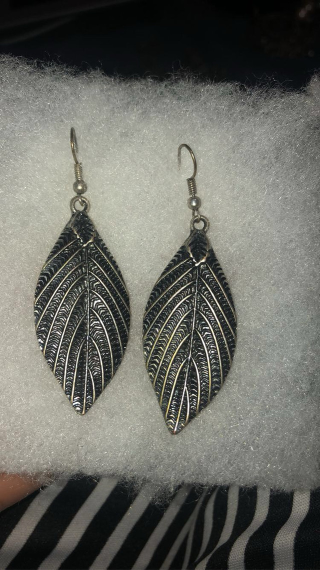 Oxidized Metal Leaf Earrings  in Jewellery & Watches in Calgary