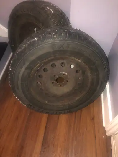 I have 4 274R16 studded tires on Hyundai Santa Fe rims still decent thread $150 for all four located...