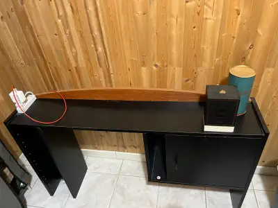 Black Desk with Wood Accent, View more