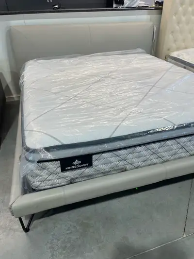 Leather Natuzzi King Bed with Mattress - floor model, View more
