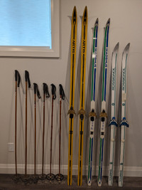 Mixed Sets of Cross Country Skis and poles excellent condition