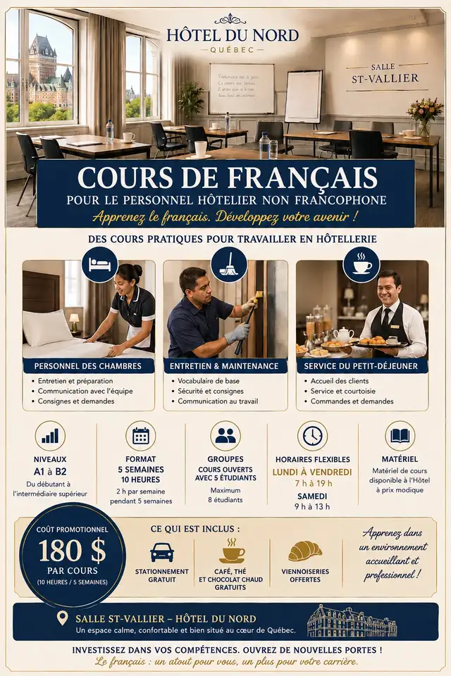 FRENCH COURSE FOR NON-FRANCOPHONE HOTEL STAFF