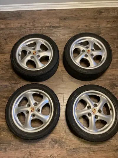 17” Porsche Rims (Twist) 5x130 Bolt Pattern Front = 996.362.124.00 (7x17) 225/45/17 Rear = 996.362.1...