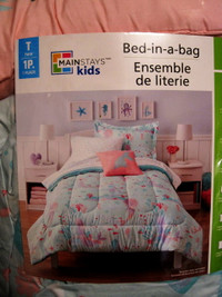 Mermaid/Ensemble de literie 6 pieces/1 place/ twin/ bed-in-a-bag