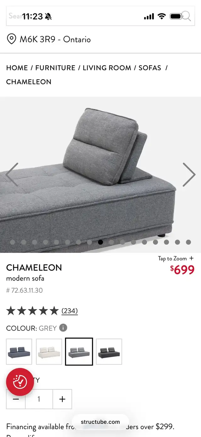 Structube Chameleon Customizable Sofa  in Couches & Futons in City of Toronto - Image 10