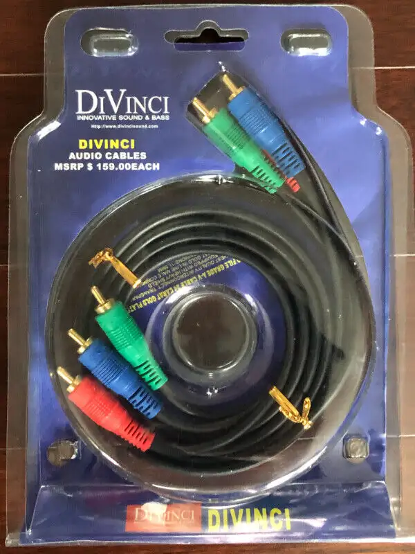 DiVinci Audio Cables file grade A-V cable 24 carat gold plated in Cables & Connectors in Kitchener / Waterloo - Image 2