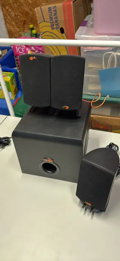 Experience immersive audio with this Klipsch ProMedia 2.1 speaker system, featuring a subwoofer and...