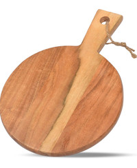 Samhita Round Acacia Wood Cutting Board with Handle BN