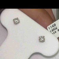 Diamond Earrings In 14K White Gold
