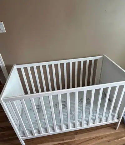 IKEA Crib + Mattress + Mobile +  crib duvet cover + Duvet, View more