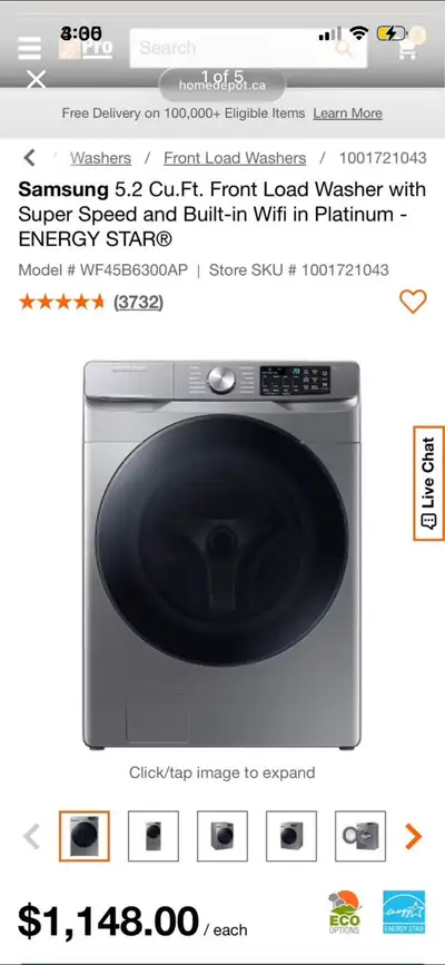 Samsung stackable washer and dryer , View more