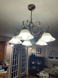 5 light brushed nickel chandelier 