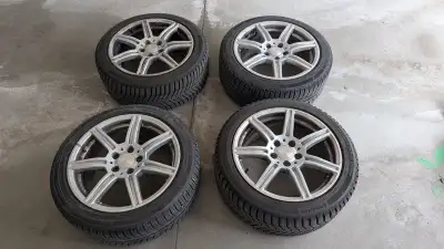 Winter tires with alloy rims included for sale - 225/45R17 TWO Continental WinterContact si plus - 9...