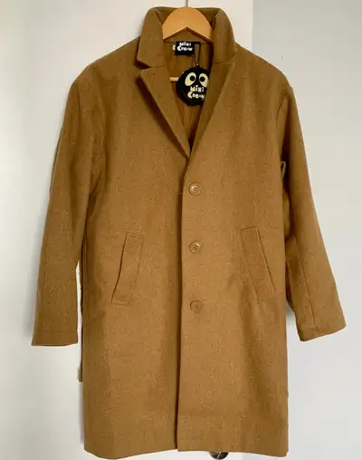 New unisex size S MINI CREAM (Hong Kong) camel colour coat, View more
