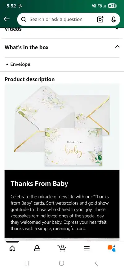 Baby Shower Thank You Cards (50 pack), View more