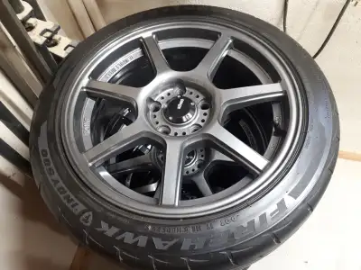 Konig ultraform wheels and tires 17x8 5x114.3 et45 with 225 45 r17 firehawk indy 500 tires. About 12...