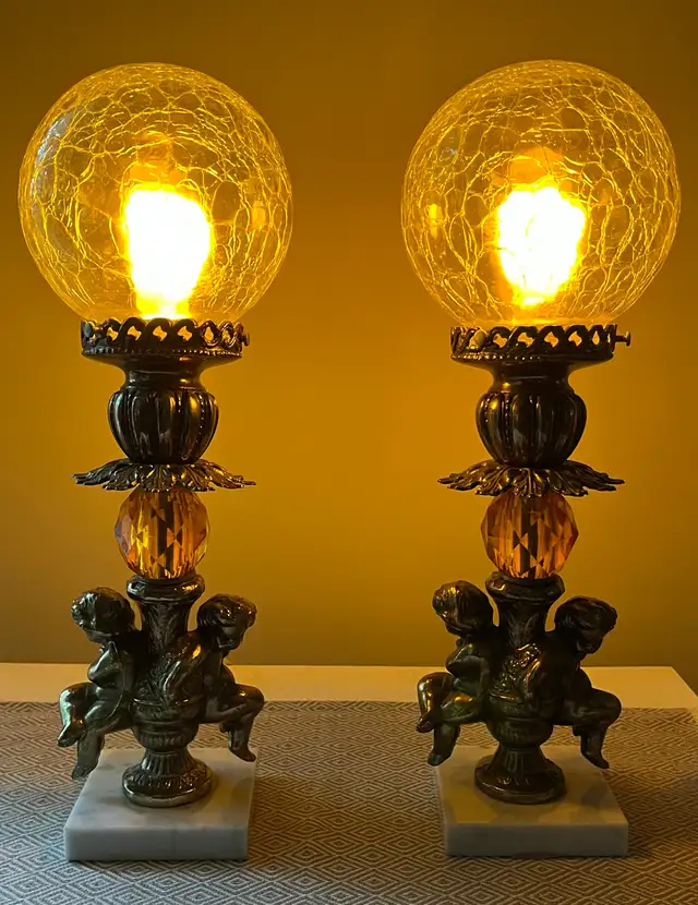Vintage Cherub Table Lamps  in Indoor Lighting & Fans in Mississauga / Peel Region - Image 5