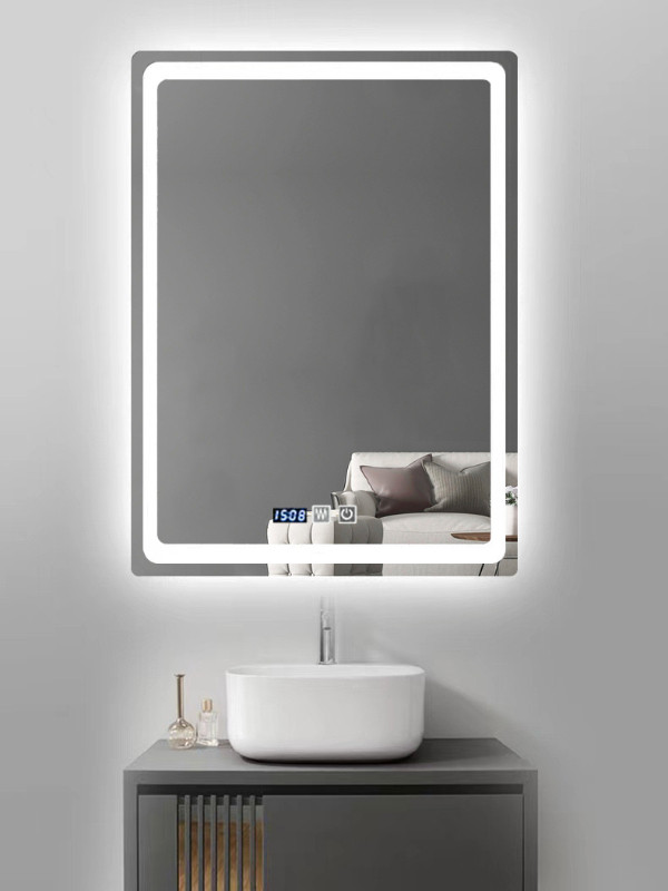 Anti-Fog Wall-Mounted LED Frameless Bathroom Mirror with Touch S in Bathwares in Kitchener / Waterloo - Image 3
