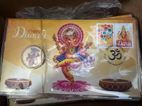 Happy Diwali Ganesha and Lakshmiji coin and stamp covers