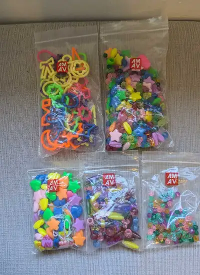 Brand New Bulk Lot of Colourful Plastic Beads and Charms, View more