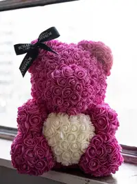 Any colour Large Rose Teddy Bear With Box
