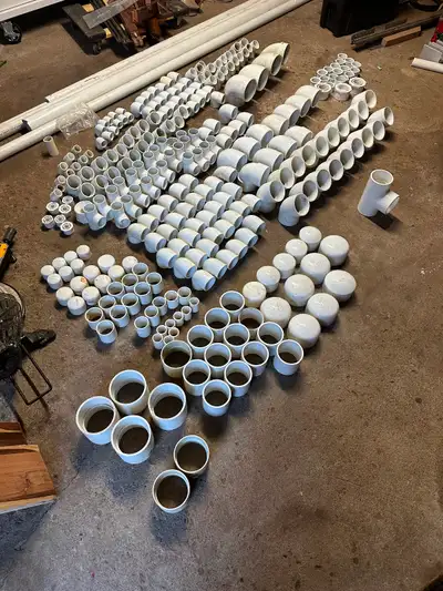 Lots of couplings and elbows. 1.5”, 2”, 3” and 4” and some 6” not sure shown in the photos. I have a...