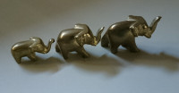 Vintage Solid Brass Miniature Elephant Figurines