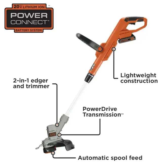 BLACK+DECKER 20V MAX* String Trimmer / Edger, 12-Inch (LST300) in Outdoor Tools & Storage in Markham / York Region - Image 2