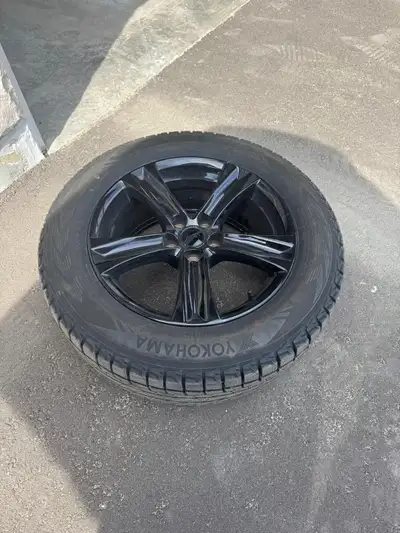 Selling a full set of 4 Yokohama Ice Guard G075 winter tires mounted on black alloy rims 250cnd each...