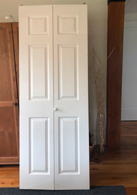 Porte pliante blanche d’intérieur pour garde-robe