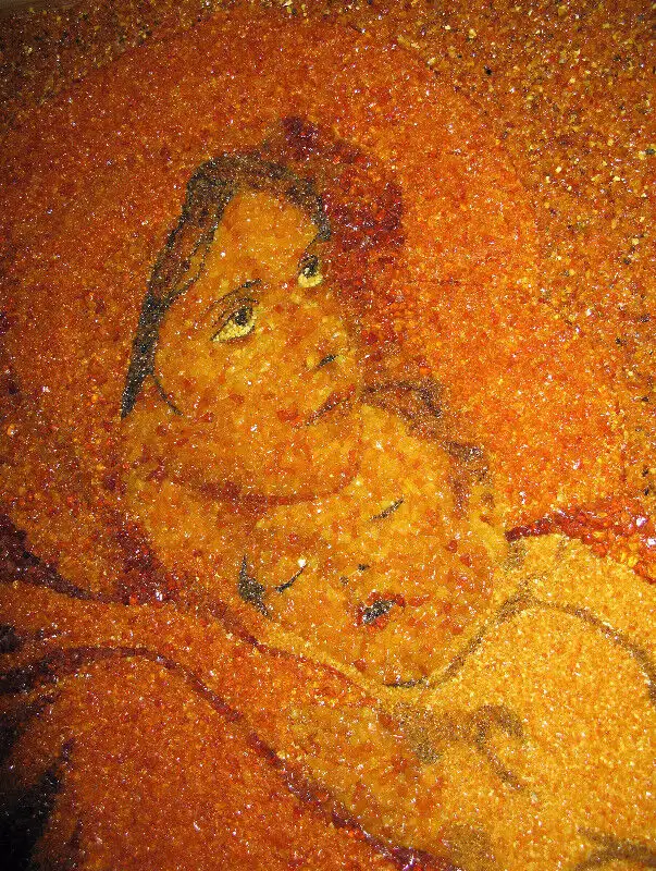 Virgin Mary & Baby Jesus BALTIC AMBER Christian Madonna Artwork in Arts & Collectibles in City of Halifax - Image 4