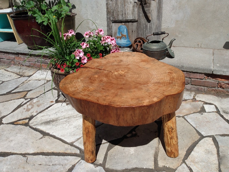 Table de salon en chêne massif live edge oak coffee table Coffee