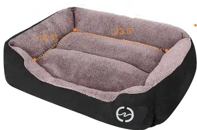 NEW Black XL Rectangle Dog Bed with Nonskid Bottom