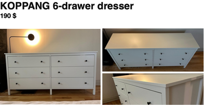 Commode KOPPANG 6 tiroirs – IKEA (Blanc), View more