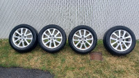 Set de 4 Mags Mazda 5 et 4 pneus Rovelo peu usés 205/55 R16 91H
