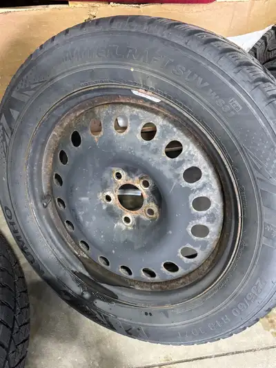 Kumho Wintercraft WS31 winter tires and steel rims for sale. Tire size is 235/65R/18. Tires are only...