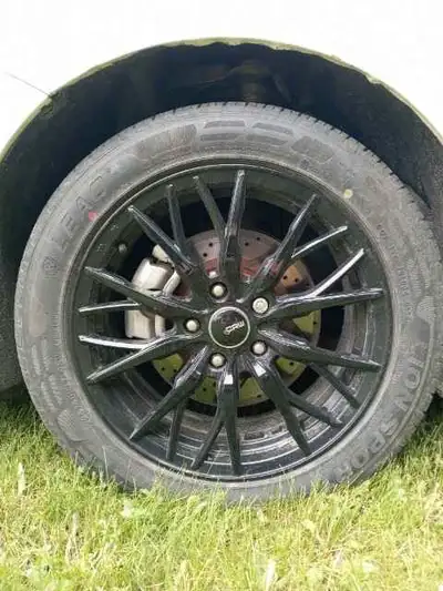 Lion sport tires, 70% tread left. 17" x 7" inch CRW rims. No scratches on the rims as I bought them...