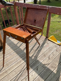 Chevalet de peintre en bois vintage wooden easel JM Pillard