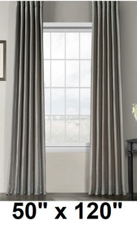 Grey Textured Vintage Silk Curtain (1 Panel) - NEW
