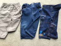3x - 12 months boys pants - 2x jeans - 1x jogger pants - each $8