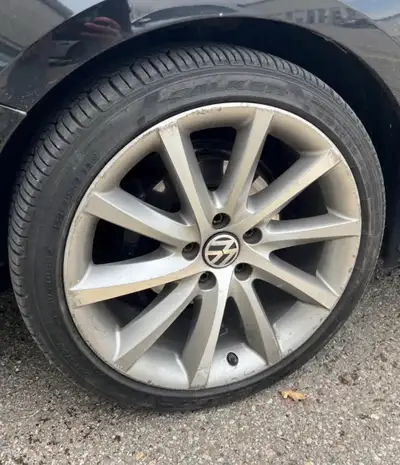 5x112, 18" volkswagen rims, 225 40 18 tires no good, one season. Looking to trade for other 18" VW r...