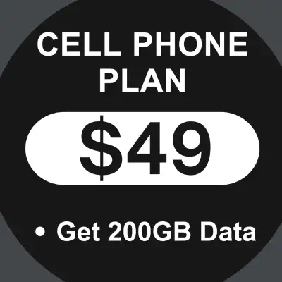 For just $50, you can enjoy a comprehensive cell phone plan offering: 200GB of high-speed data for b...